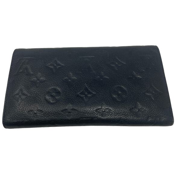Louis Vuitton Wallet Long Continental LV Empreinte Logo Black Leather Gold Zip - Picture 2 of 7